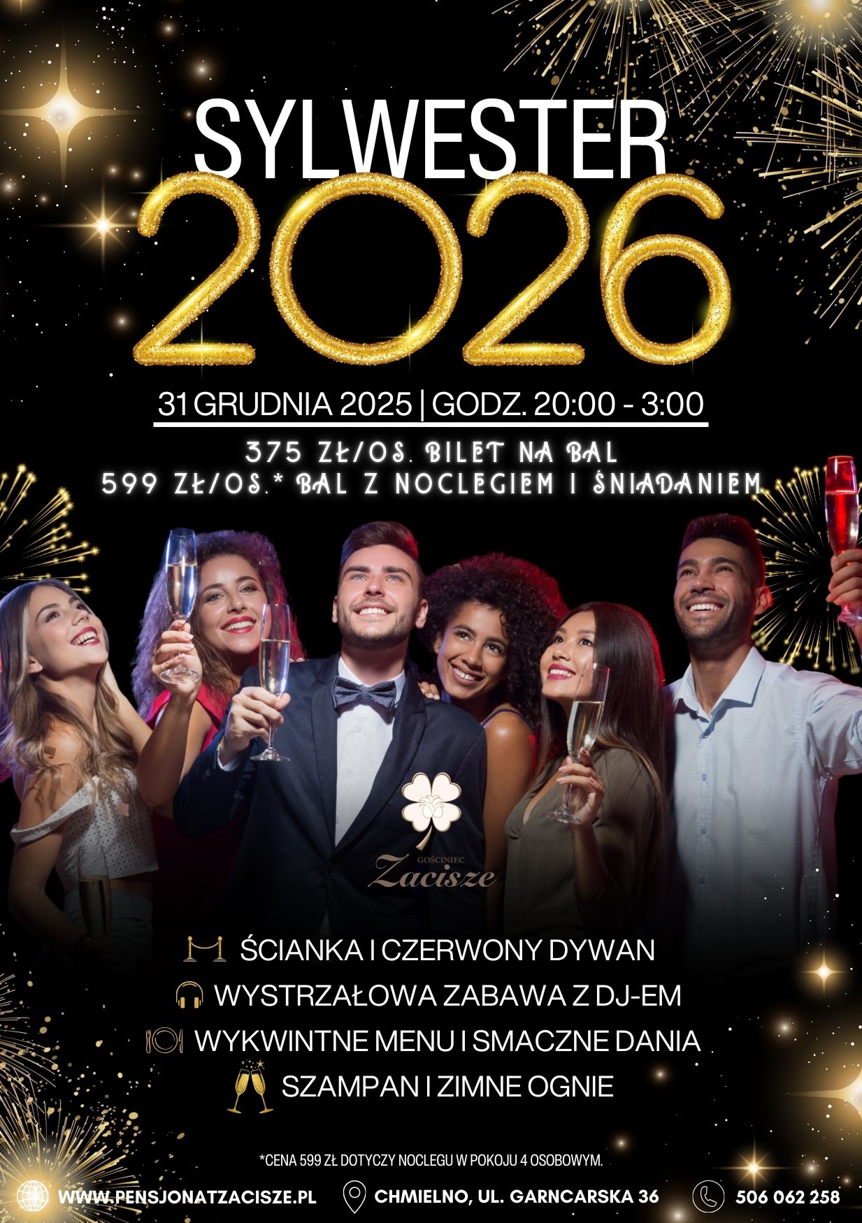 Oferta na Sylwester 2025/2026 w Pensjonacie Zacisze Oferta na Sylwester 2025/2026 w Pensjonacie Zacisze